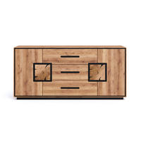 SIDEBOARD  166/77/40 cm 3 Schublade(n)  - Wildeiche/Schwarz, Basics, Holz (166/77/40cm) - Livetastic