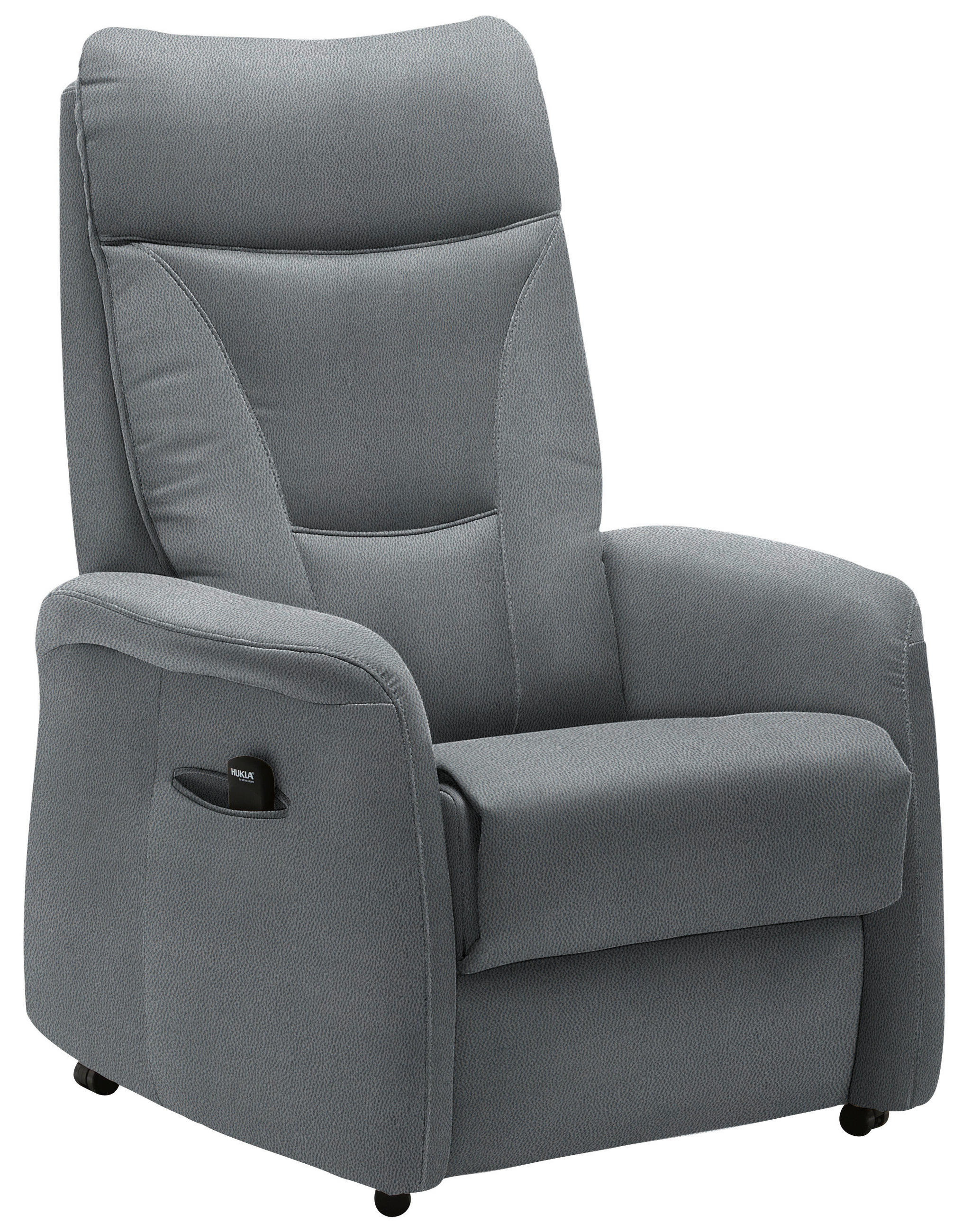 FERNSEHSESSEL  mit Relaxfunktion, Aufstehhilfe Mikrofaser Hellgrau  - Hellgrau/Schwarz, KONVENTIONELL, Textil (78/108/90cm) - Hukla