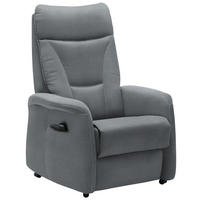FERNSEHSESSEL  mit Relaxfunktion, Aufstehhilfe Mikrofaser Hellgrau  - Hellgrau/Schwarz, KONVENTIONELL, Textil (78/108/90cm) - Hukla