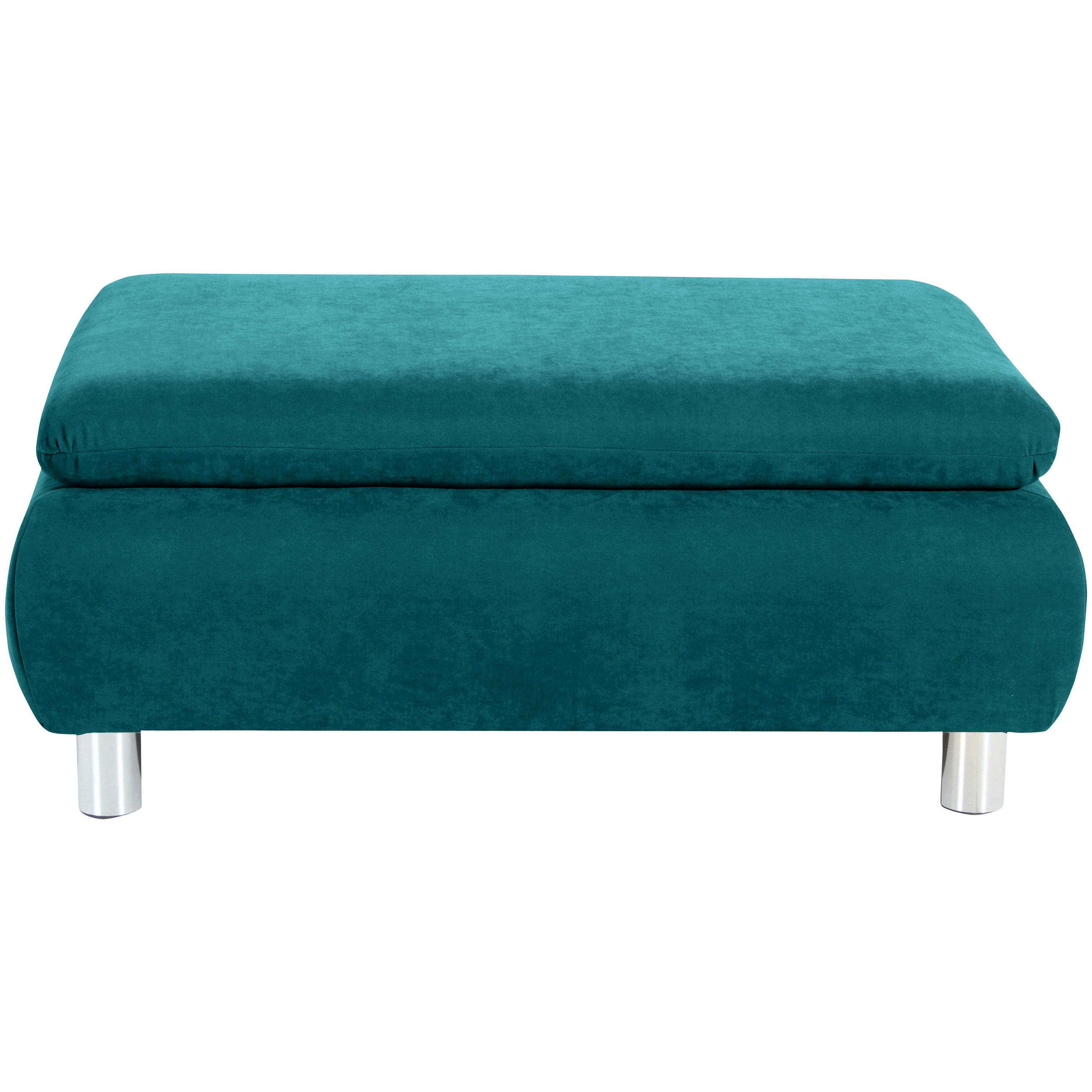 HOCKER Velours Petrol - Petrol, Design, Textil/Metall (90/43/60cm) - Max Winzer