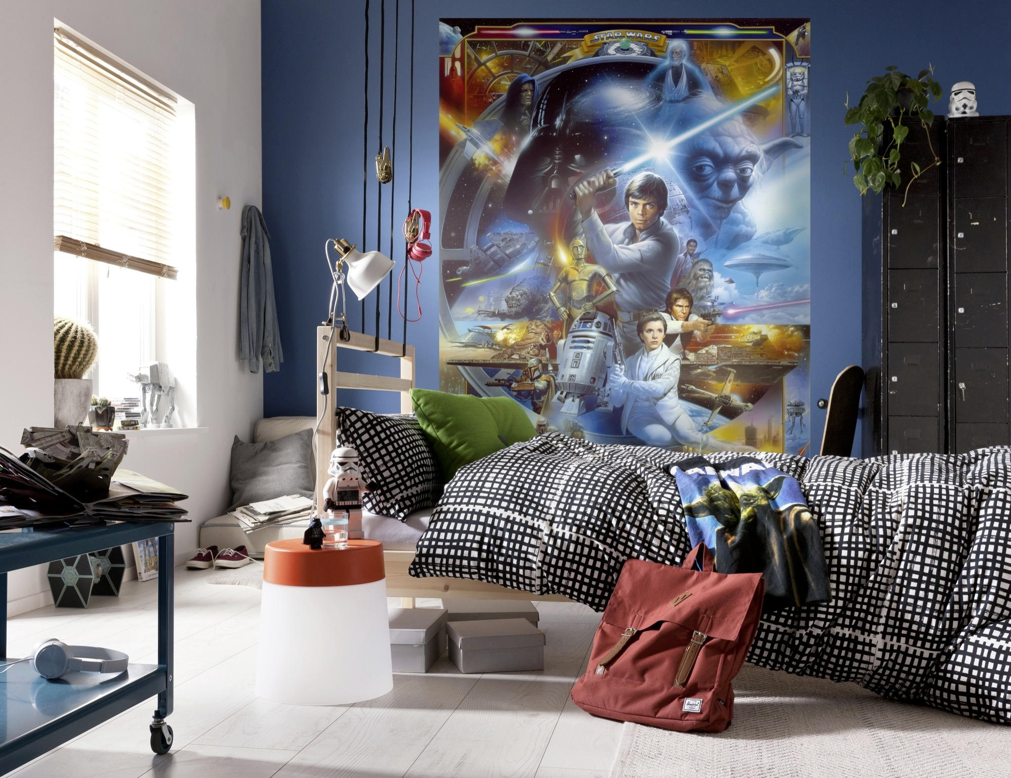FOTOTAPETE Star Wars  - Blau/Gelb, Design, Papier (184/254cm) - Disney