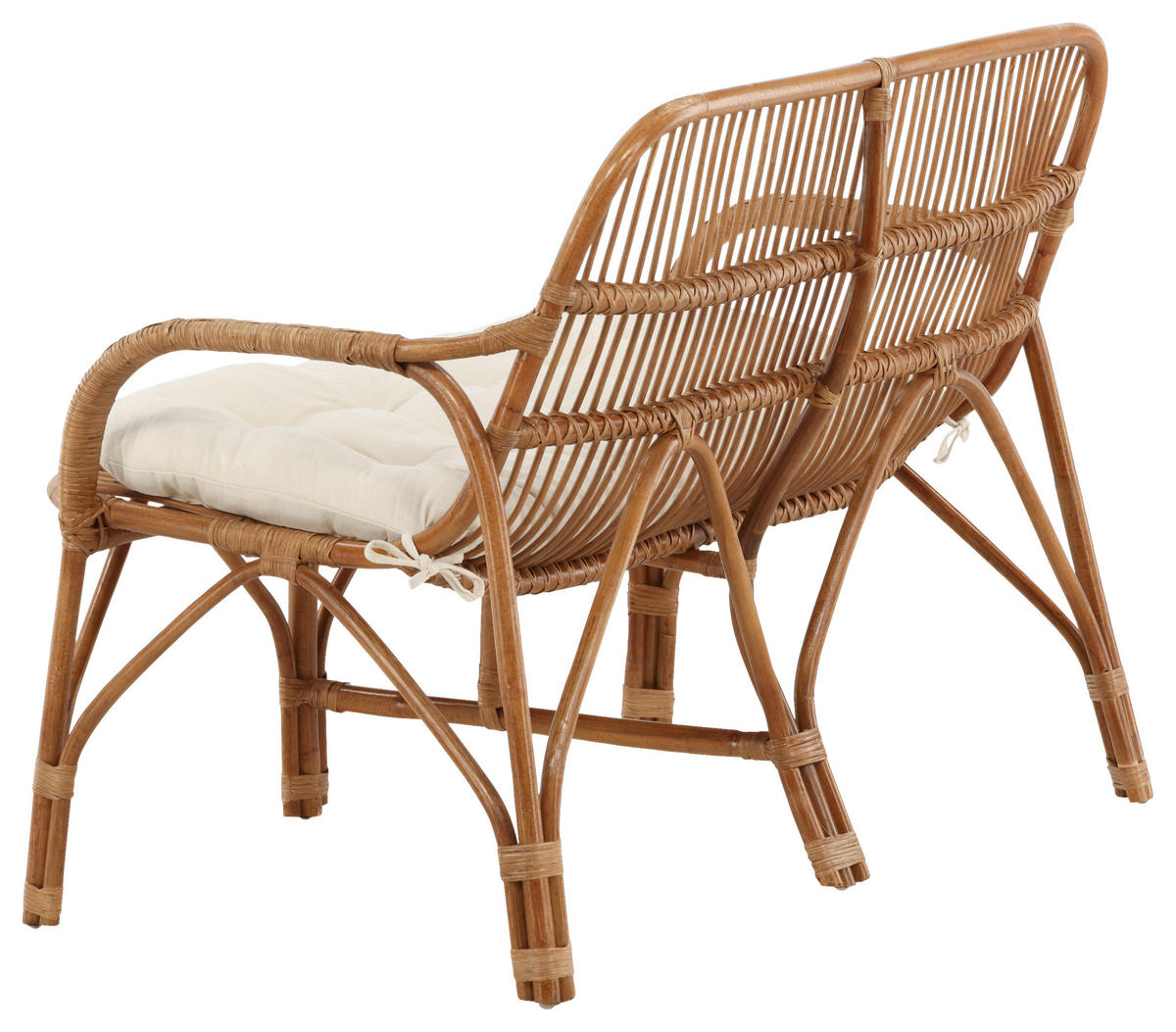 LOUNGESOFA  - Weiß/Naturfarben, KONVENTIONELL, Holz (130/93/82cm) - Gardenson