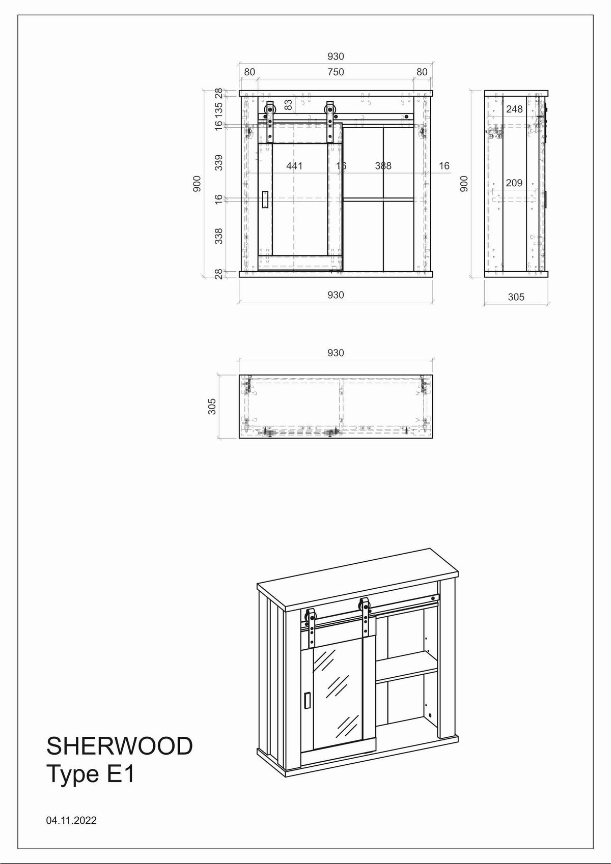 KÜCHENOBERSCHRANK 93/90/31 cm  in Anthrazit, Weiß  - Anthrazit/Schwarz, Trend, Glas/Holzwerkstoff (93/90/31cm) - MID.YOU