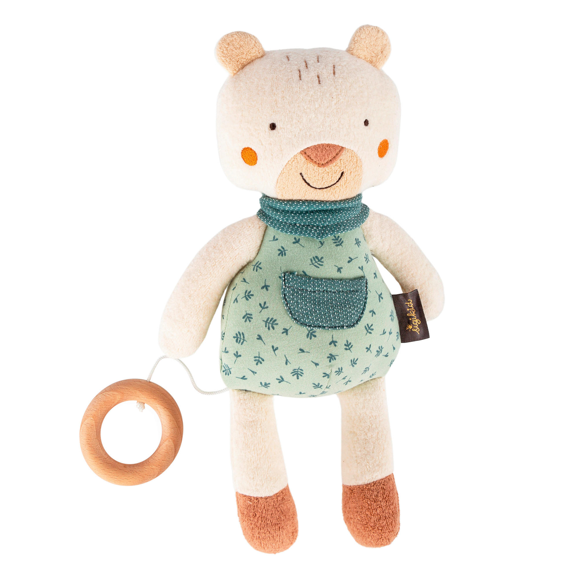 SPIELUHR 14/30/8 cm - Hellbraun/Beige, Basics, Holz/Textil (14/30/8cm) - Sigikid