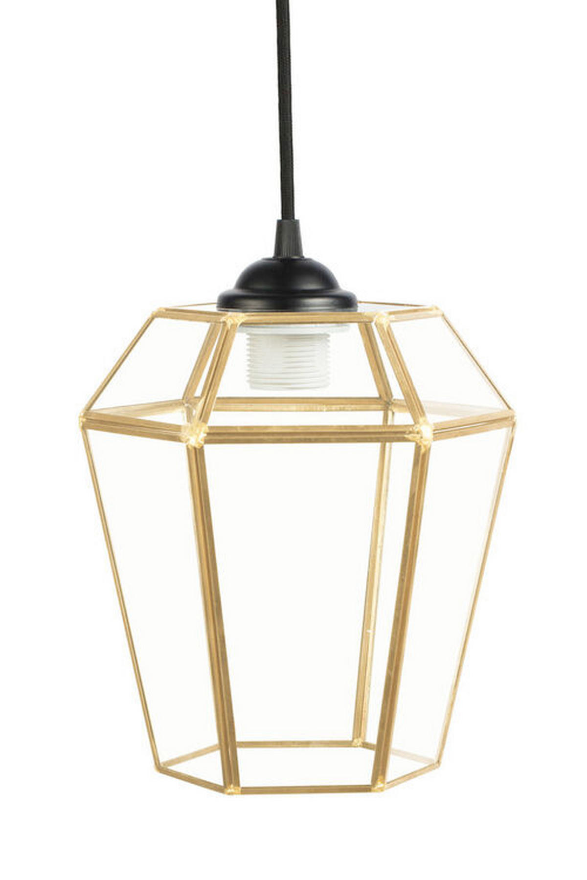 HÄNGELEUCHTE  22,5/26/22,5 cm   - Transparent/Schwarz, Trend, Glas (22,5/26/22,5cm) - Kayoom