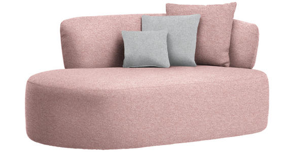 RÉCAMIERE  in Flachgewebe Grau, Altrosa  - Schwarz/Altrosa, MODERN, Kunststoff/Textil (166/86/105cm) - Hom`in