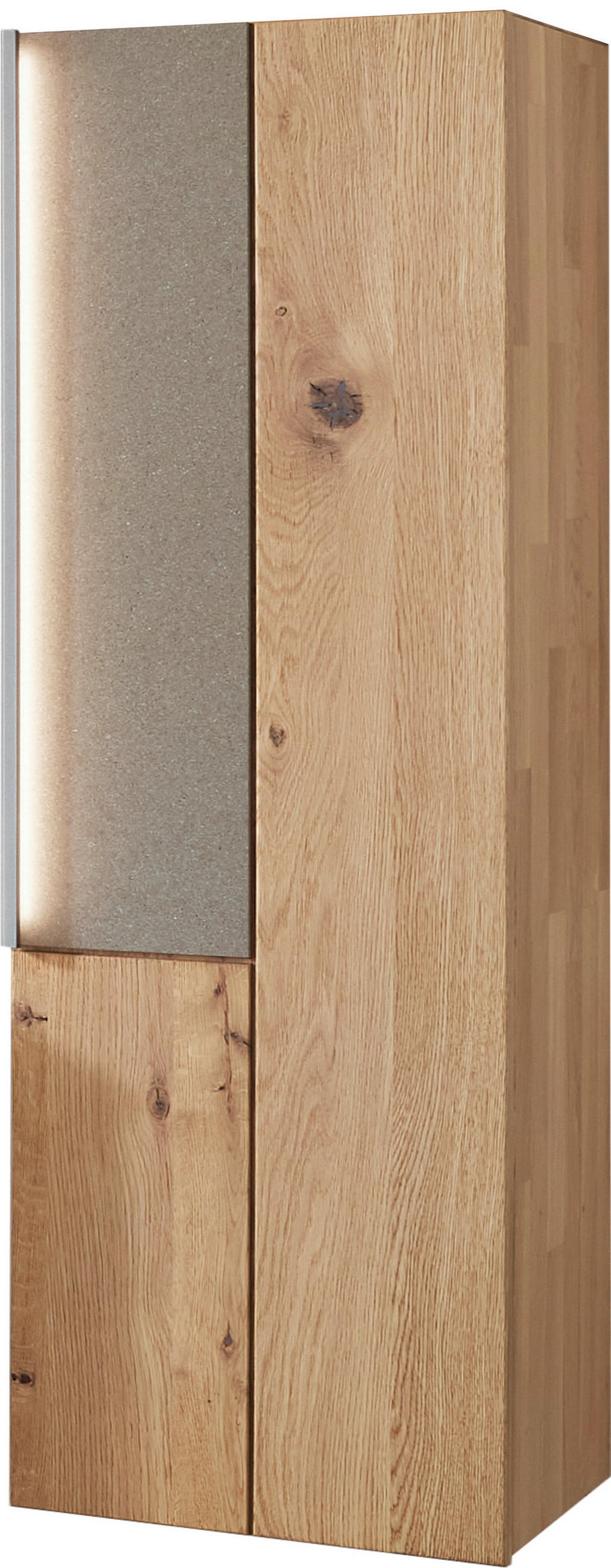 HÄNGESCHRANK 38,4/134,4/33 cm  - Eichefarben/Titanfarben, MODERN, Glas/Holz (38,4/134,4/33cm) - Valdera