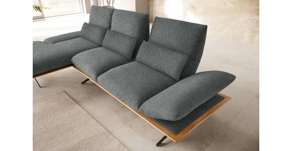 ECKSOFA in Flachgewebe Grau  - Schwarz/Grau, Design, Holz/Textil (159/314cm) - Dieter Knoll