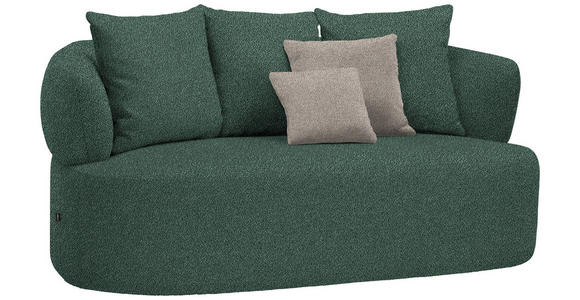 2-SITZER-SOFA in Plüsch Dunkelgrün  - Dunkelgrün/Graubraun, MODERN, Kunststoff/Textil (177/86/105cm) - Hom`in