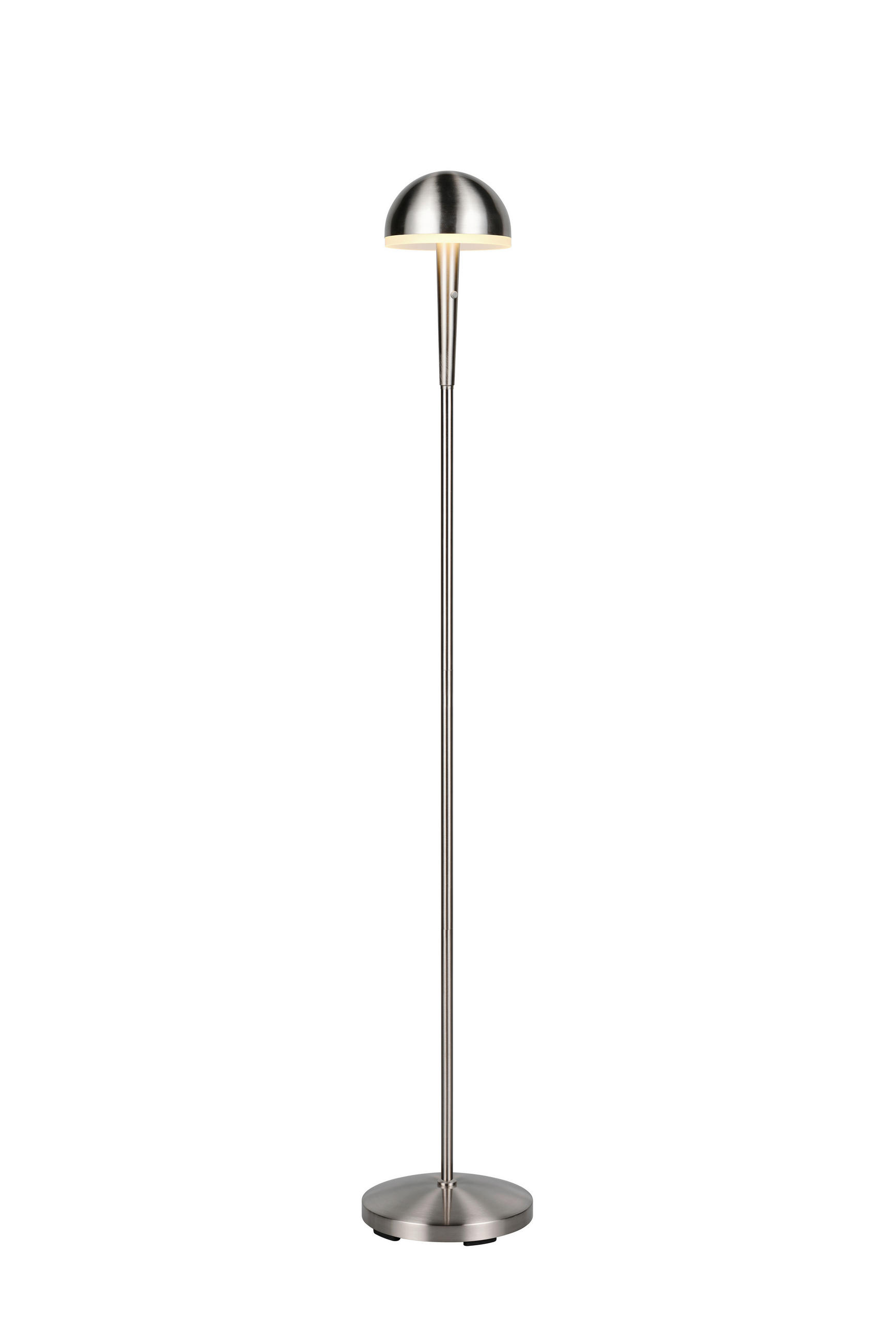 LED-STEHLEUCHTE - Weiss/Nickelfarben, Basics, Kunststoff/Metall (22/130,5cm)
