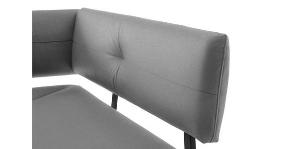 ECKBANK 180/140 cm in Schwarz, Hellgrau - Hellgrau/Schwarz, MODERN, Textil/Metall (180/140cm) - Cantus