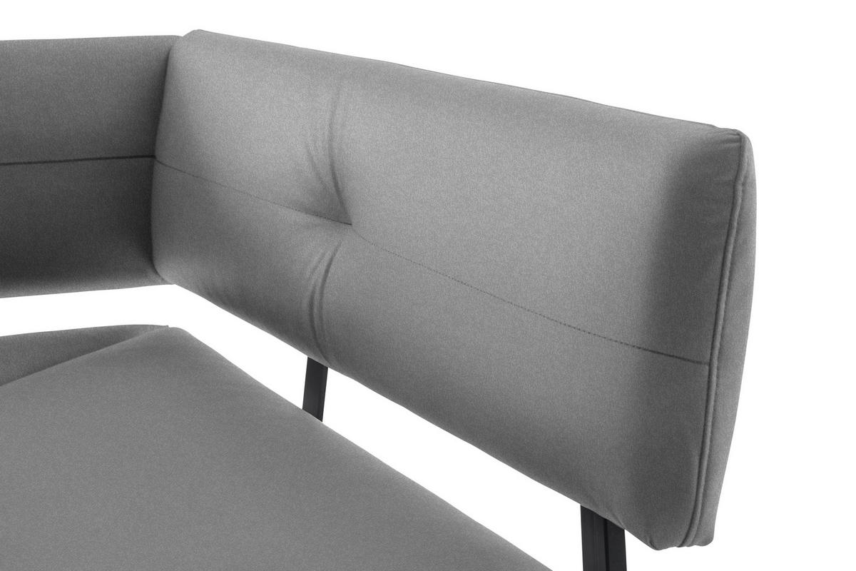 ECKBANK 190/150 cm  in Schwarz, Hellgrau  - Hellgrau/Schwarz, MODERN, Textil/Metall (190/150cm) - Cantus