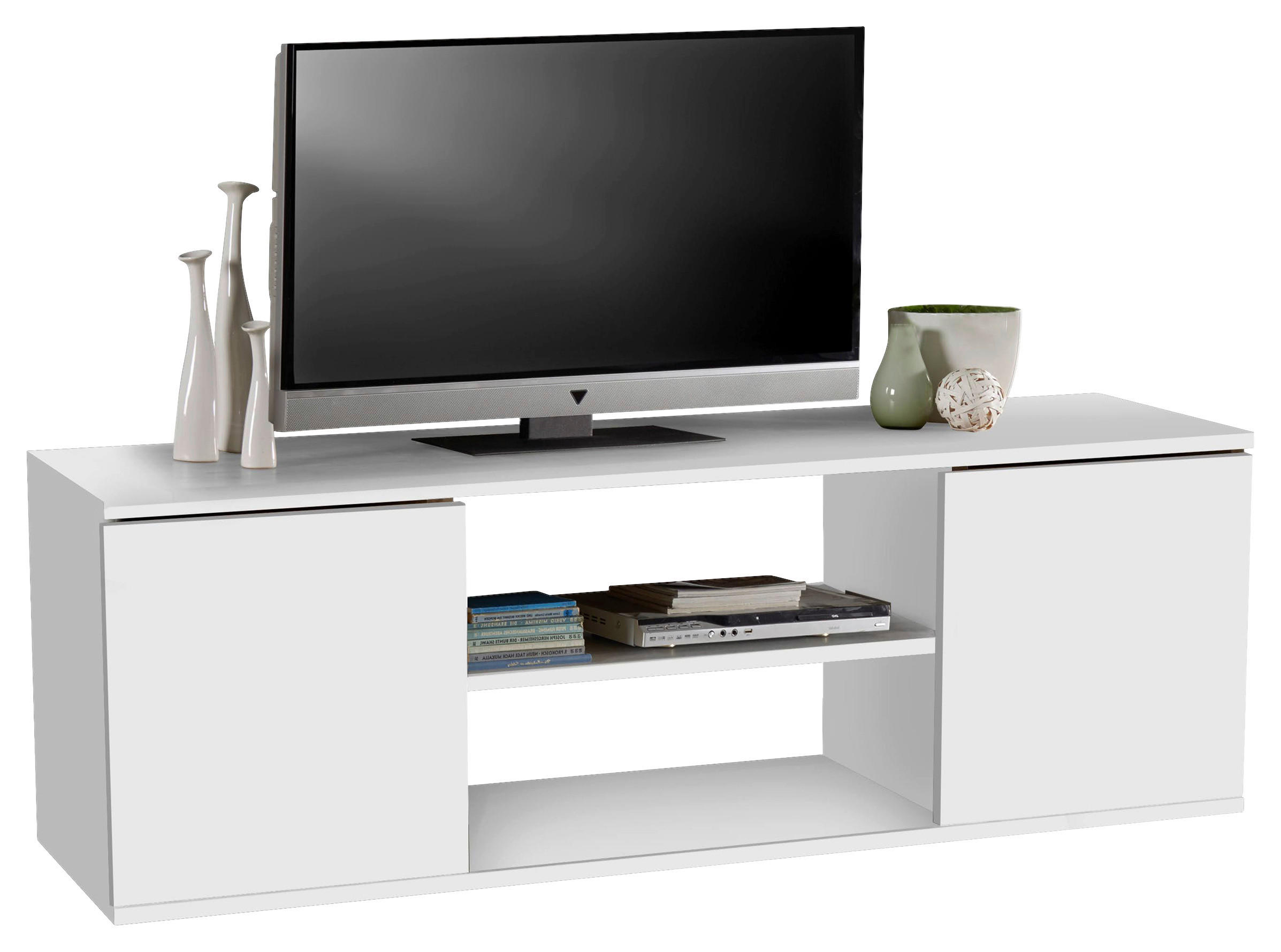 COMODĂ TV 120/40/34 cm  - alb, Modern, material pe bază de lemn (120/40/34cm) - Carryhome