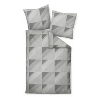 BETTWÄSCHE J.D. Makosatin 135/200 cm  - Weiß/Grau, Design, Textil (135/200cm) - Janine
