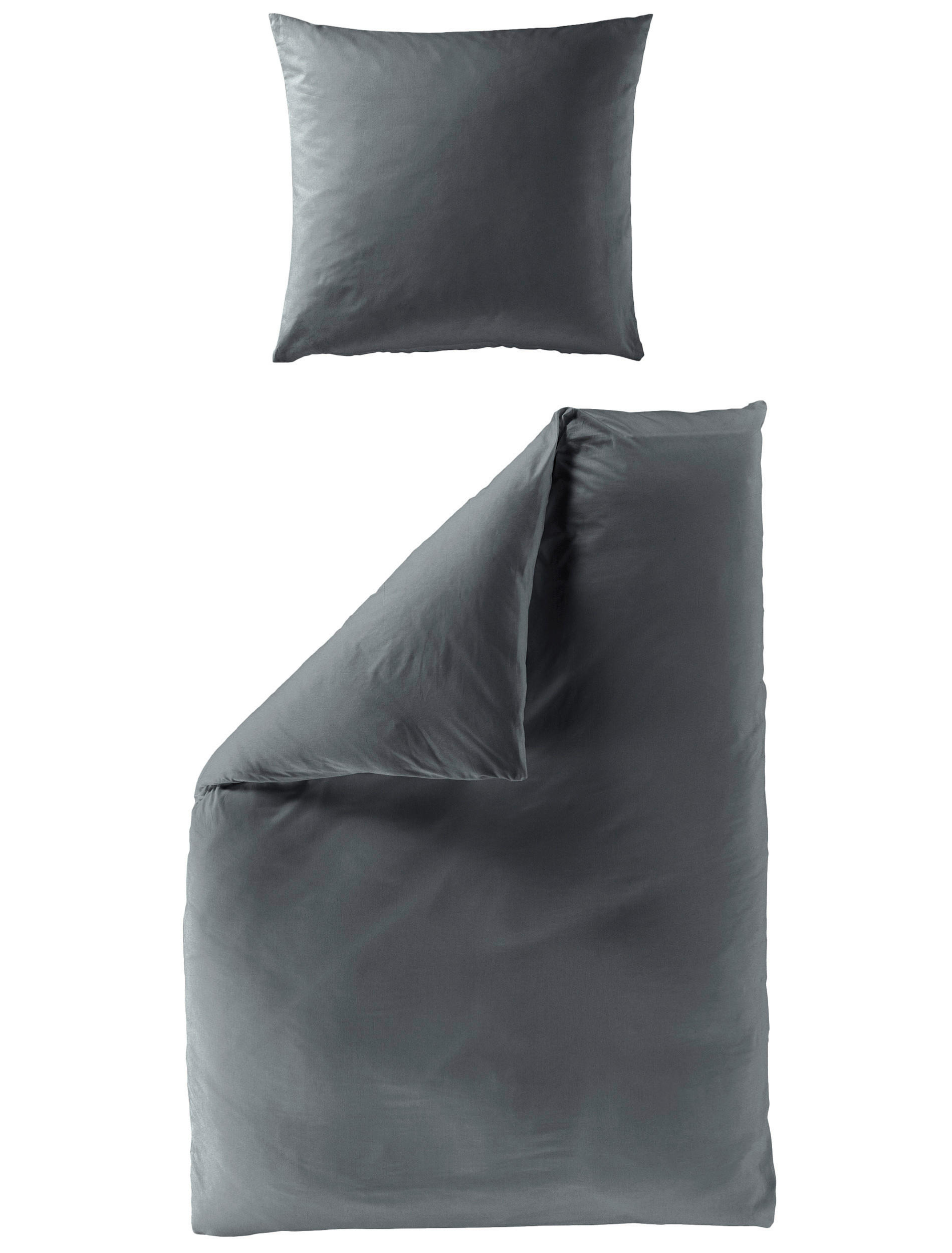 BETTWÄSCHE Biber 135/200 cm  - Anthrazit Hochglanz, Basics, Textil (135/200cm) - Bierbaum