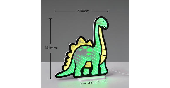 LED-DEKOLEUCHTE Dinosaur 30,5/33,4 cm  - Gelb/Grün, LIFESTYLE, Kunststoff/Metall (30,5/33,4cm) - Novel