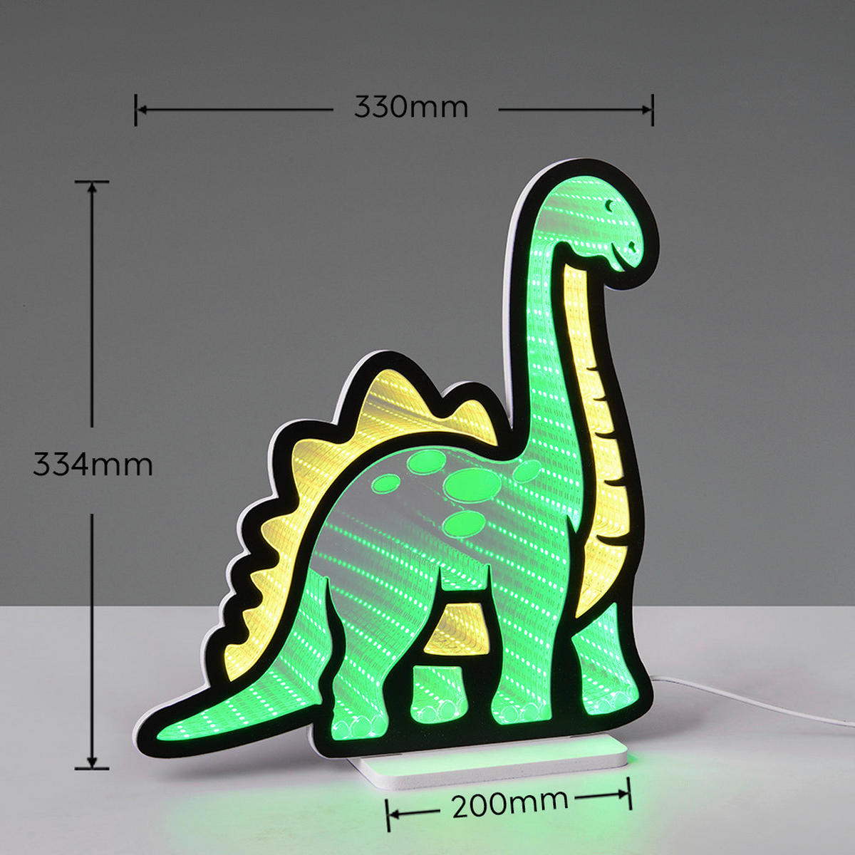 LED-DEKOLEUCHTE Dinosaur 30,5/33,4 cm  - Gelb/Grün, LIFESTYLE, Kunststoff/Metall (30,5/33,4cm) - Novel