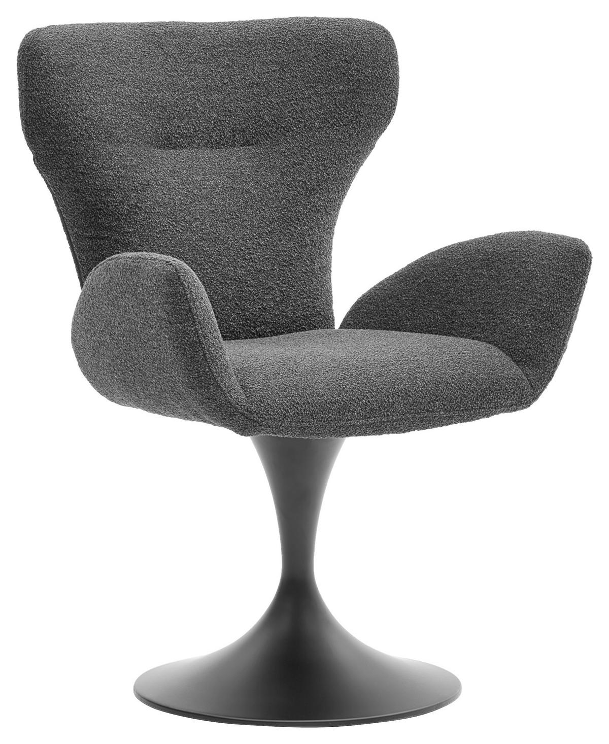 ARMLEHNSTUHL  in Bouclé  - Schwarz, Design, Textil/Metall (65/93/68cm) - Musterring