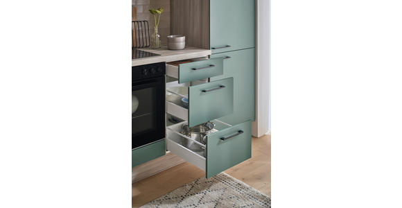 KÜCHENLEERBLOCK XO15 330 cm  in Grün, Tannenholzfarben  - Tannenholzfarben/Schwarz, Design, Holzwerkstoff/Metall (330cm) - Xora
