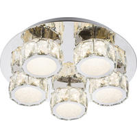 LED-DECKENLEUCHTE 40 cm  - Chromfarben, ROMANTIK / LANDHAUS, Glas/Metall (40cm) - Globo