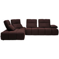 ECKSOFA in Struktur Terracotta  - Terracotta/Schwarz, Design, Kunststoff/Textil (233/313cm) - Emilio Belluti