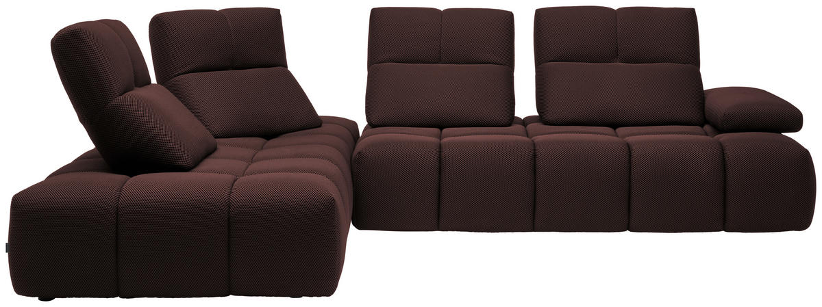 ECKSOFA in Struktur Terracotta  - Terracotta/Schwarz, Design, Kunststoff/Textil (233/313cm) - Emilio Belluti