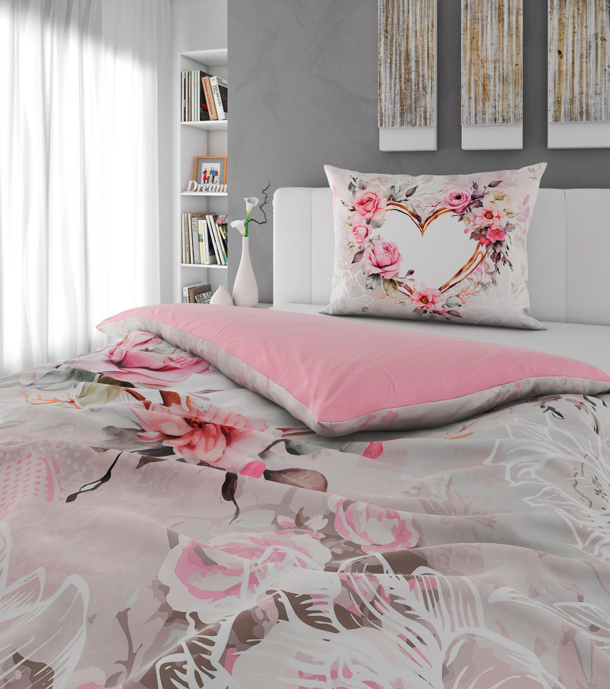 VÄNDBART PÅSLAKANSET TANJA satin 150/210 cm  - multicolor, Trend, textil (150/210cm) - Esposa