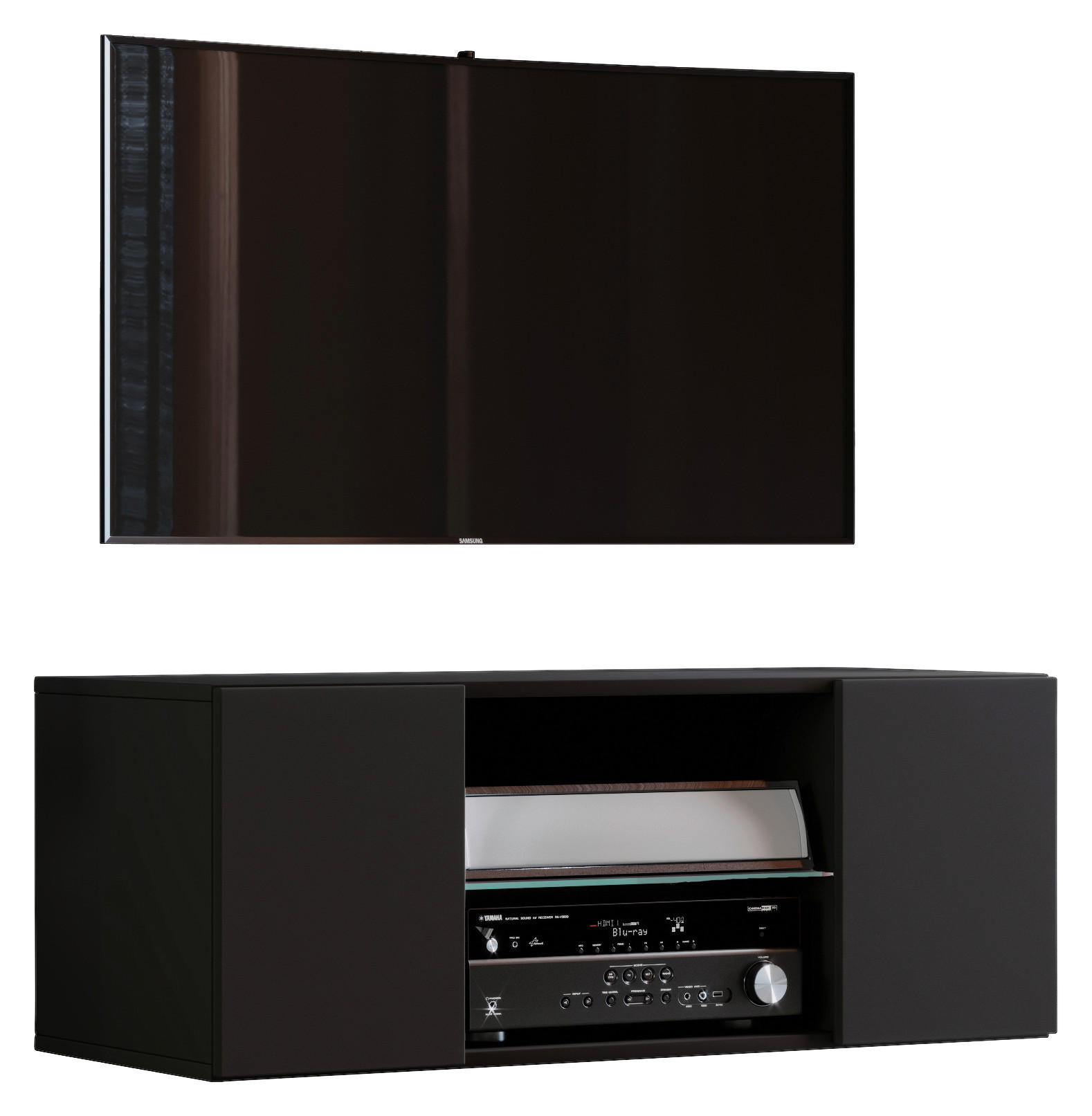 TV-BÄNK i 95/40/36 cm - vit/aluminiumfärg, Modern, metall/trämaterial (95/40/36cm) - MID.YOU
