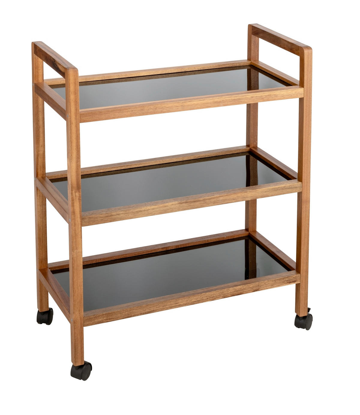 BADEZIMMERREGAL 65/76,5/31 cm  - Schwarz/Braun, Basics, Glas/Holz (65/76,5/31cm) - Wenko
