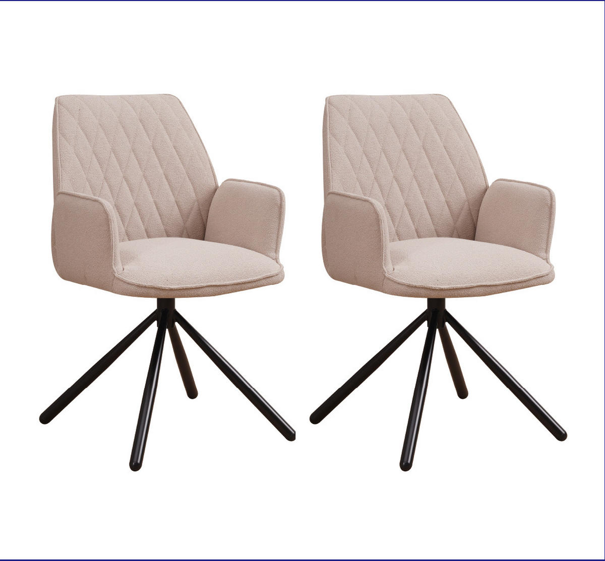 SADA ŽIDLÍ S PODRUČKAMI 2 kusy - černá/koňaková, Moderní, kov/textil (56/97/53cm) - MID.YOU
