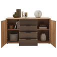 SIDEBOARD  in 154,6/88,2/44,2 cm  - Wildeiche/Schwarz, Natur, Glas/Holz (154,6/88,2/44,2cm) - Valnatura