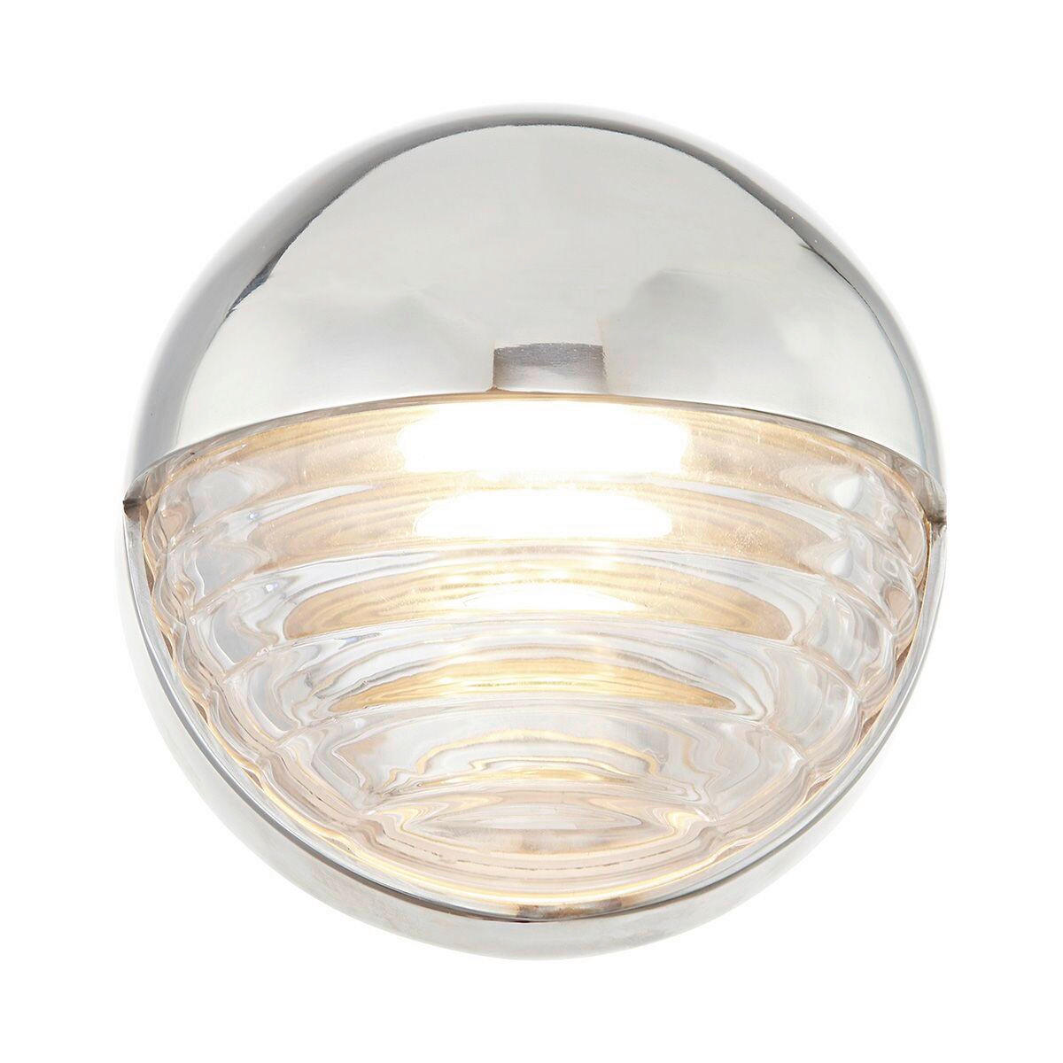 LED-WANDLEUCHTE 14,2/9,5 cm    - Nickelfarben, KONVENTIONELL, Glas/Metall (14,2/9,5cm) - Elstead Lighting