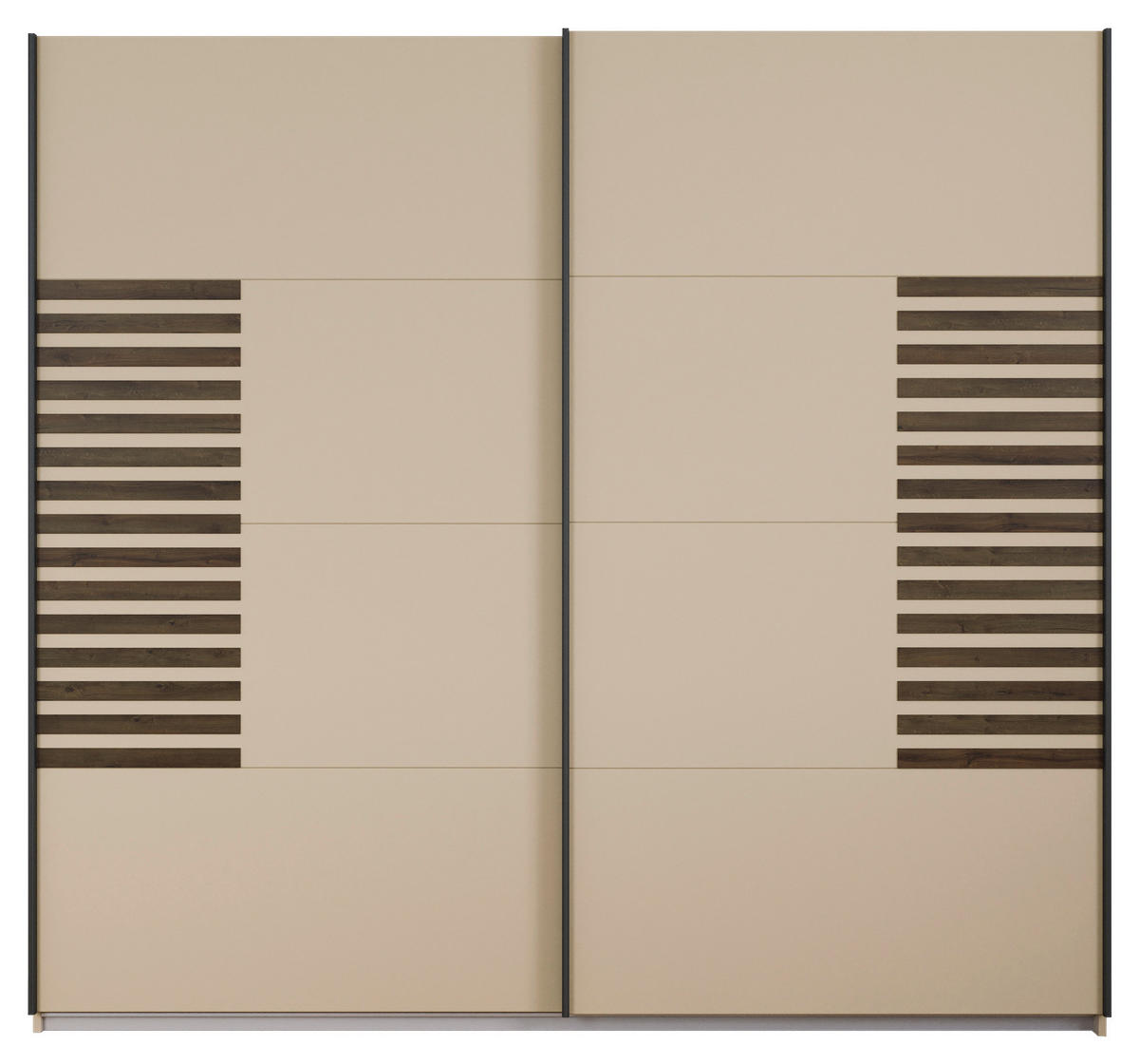 SCHWEBETÜRENSCHRANK 226/210/62 cm 2-türig Champagner, Eiche dunkel  - Eiche dunkel/Champagner, MODERN, Holzwerkstoff/Metall (226/210/62cm) - Rauch Möbel