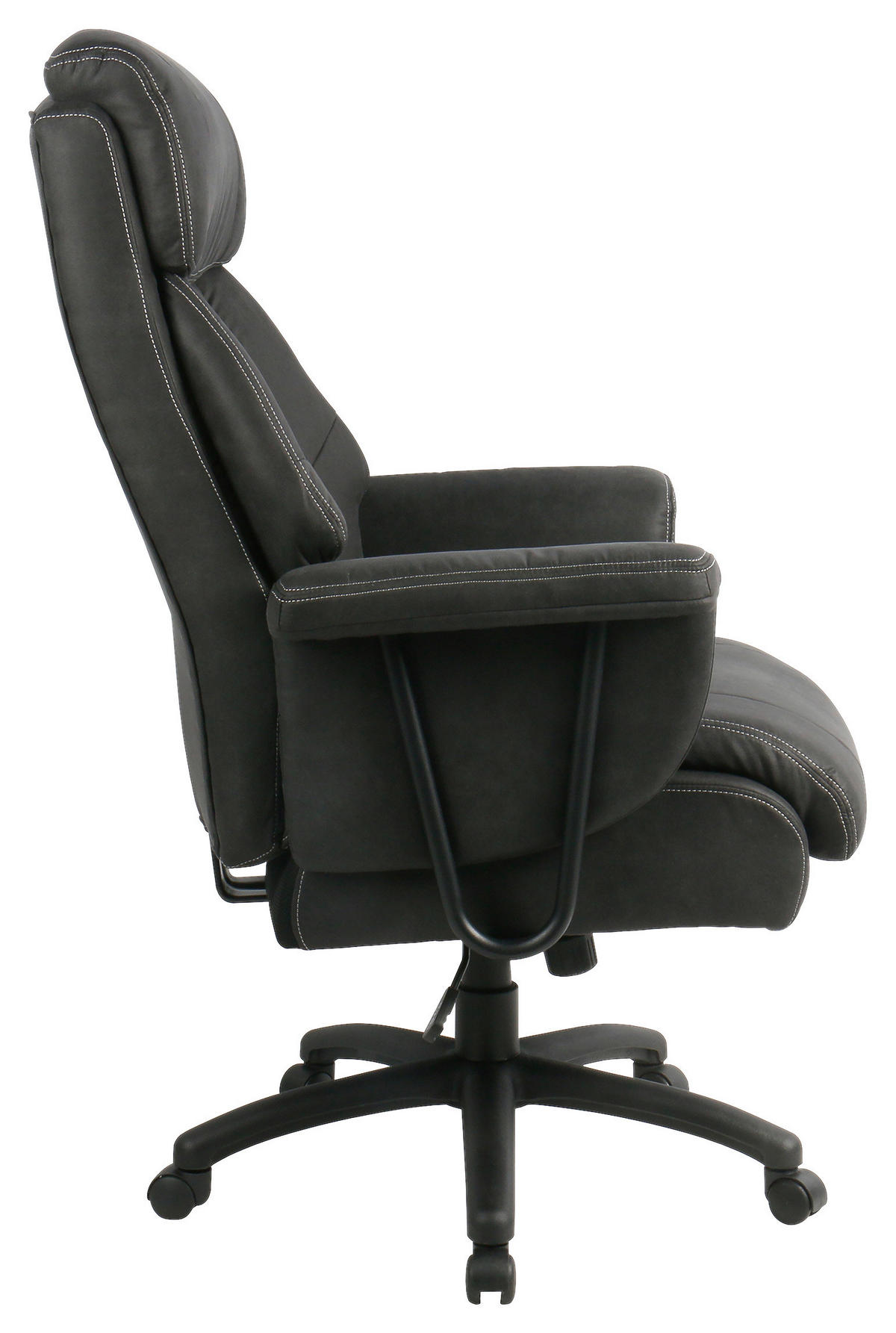 CHEFSESSEL Velours Schwarz  - Schwarz, MODERN, Kunststoff/Textil (84/120-128/85cm) - MID.YOU