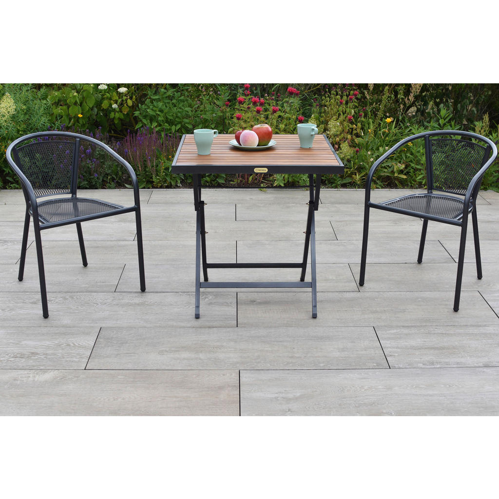 Balkonmöbel Set Delos 3 -Teilig. aus Holz, Metall