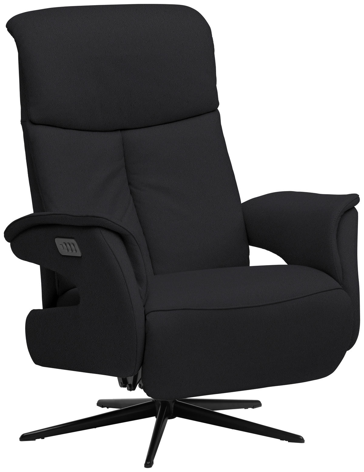 RELAXSESSEL in Leder Anthrazit  - Anthrazit/Schwarz, Design, Leder/Metall (78/106/88cm) - Welnova