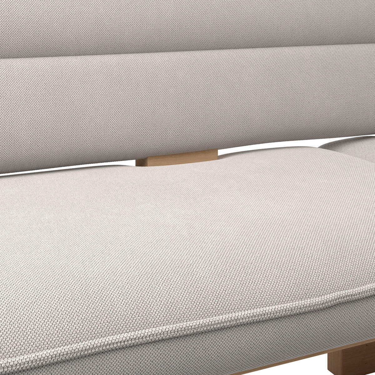 ECKBANK 232/170 cm Webstoff Weiß Eiche Sperrholz   - Eichefarben/Weiß, KONVENTIONELL, Holz/Textil (232/170cm) - Livetastic