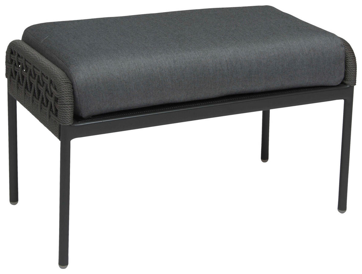 GARTENHOCKER  - Platinfarben/Anthrazit, Basics, Textil/Metall (75/47/40cm) - Stern