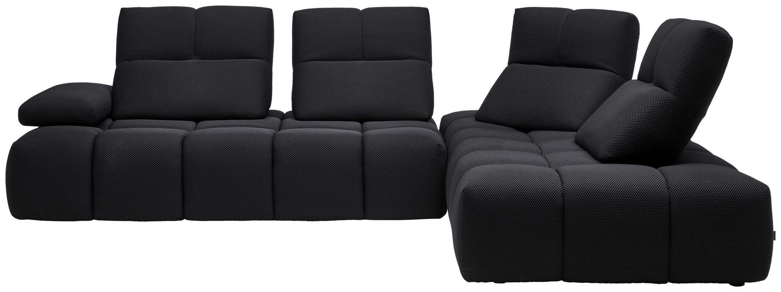 ECKSOFA Struktur Schwarz  - Schwarz, Design, Kunststoff/Textil (313/233cm) - Belluti