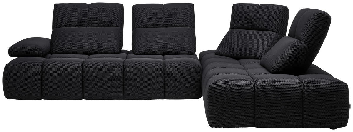 ECKSOFA Struktur Schwarz  - Schwarz, Design, Kunststoff/Textil (313/233cm) - Belluti