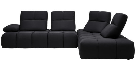 ECKSOFA  in Struktur Schwarz  313/233 cm  - Schwarz, Design, Kunststoff/Textil (313/233cm) - Belluti