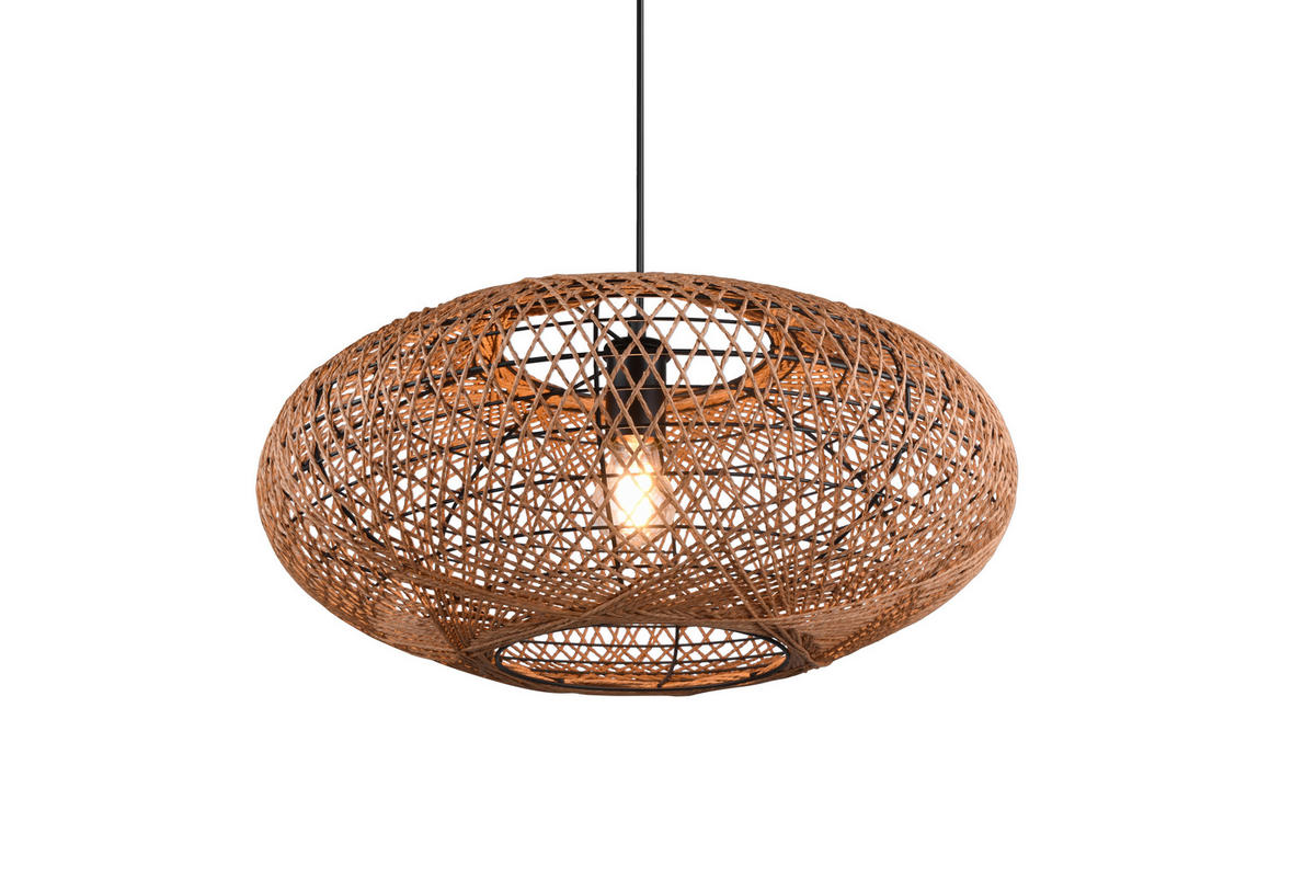 HÄNGLAMPA Hedda 52/150 cm  - brun/svart, Natur, metall/naturmaterial (52/150cm) - Trio Leuchten