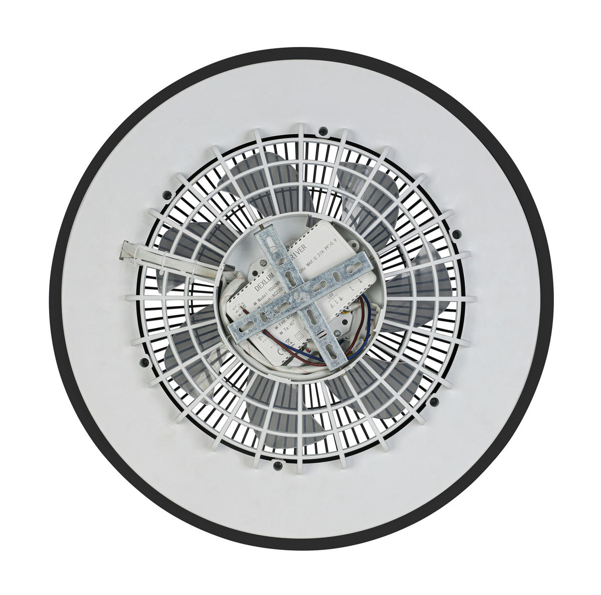 DECKENVENTILATOR - Schwarz/Weiß, Trend, Kunststoff/Metall (58/14,5cm) - Mican