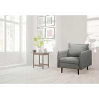 SESSEL in Samt Dunkelgrau  - Dunkelgrau/Schwarz, Design, Holz/Textil (74/86/100cm) - P & B