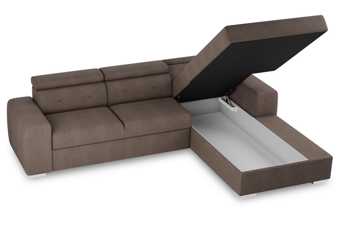 ECKSCHLAFSOFA in Braun Textil   - Braun, Design, Textil (296/195cm) - MID.YOU