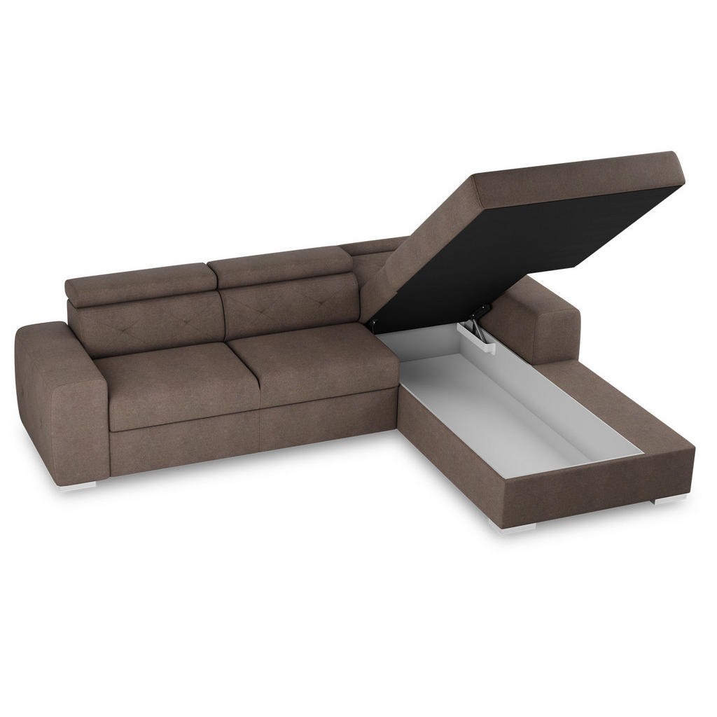 Thumbnail - Mid.you Eckschlafsofa, Braun, Textil, 296x195 cm, Made in EU, Armteil links, rechts, Wohnzimmer, Sofas & Couches, Wohnla...