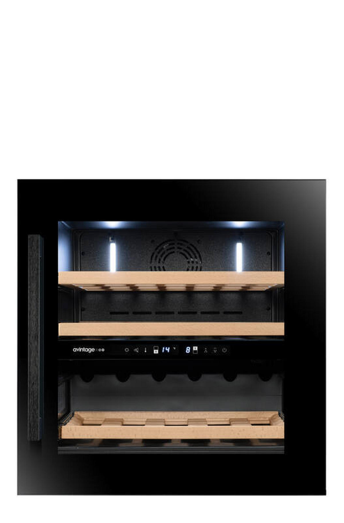 WEINKÜHLSCHRANK AVI60F2FV  - Schwarz, Basics, Glas/Holz (58,9/54,8/59,5cm)