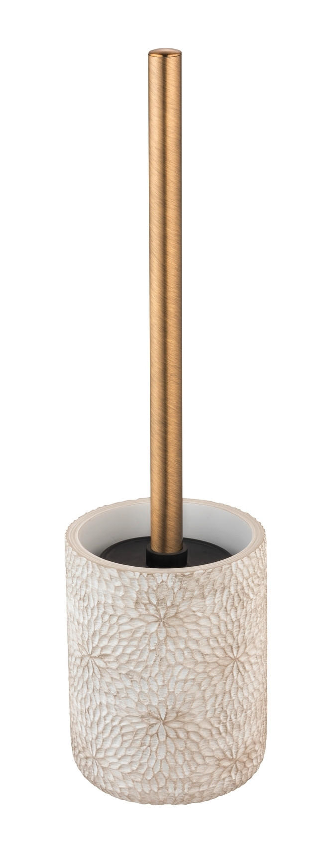WC-BÜRSTENGARNITUR - Beige/Goldfarben, Basics, Kunststoff/Metall (10/37/10cm) - Wenko