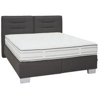 BOXSPRINGBETT 180/200 cm  in Schwarz  - Chromfarben/Schwarz, KONVENTIONELL, Textil (180/200cm) - Dieter Knoll