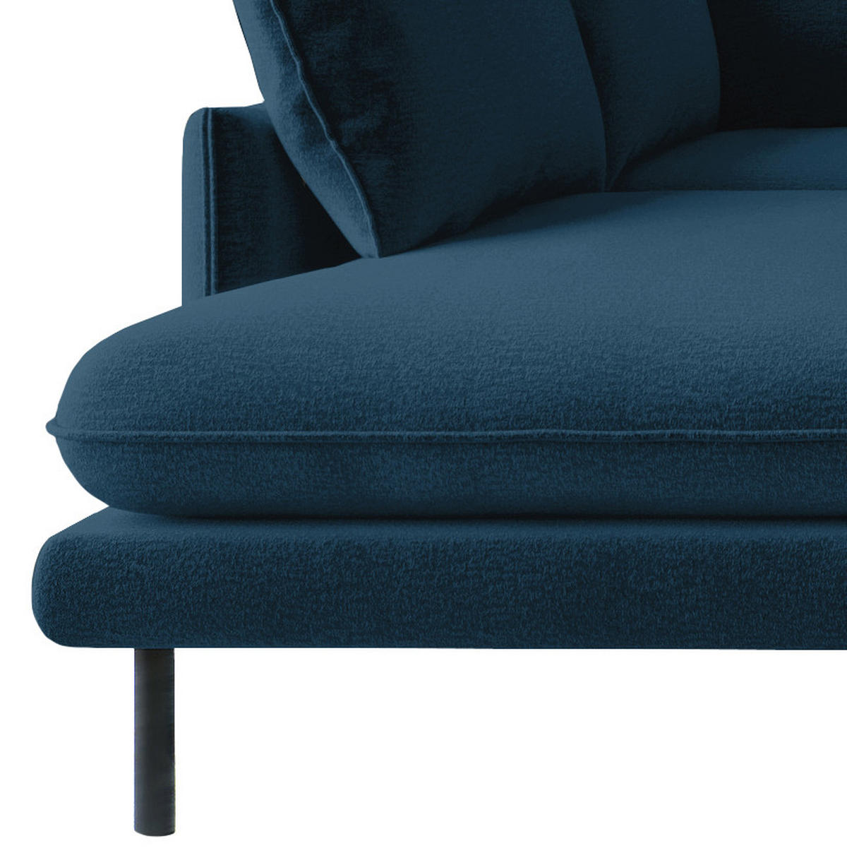 ECKSOFA in Flachgewebe Blau  - Blau/Schwarz, Design, Textil/Metall (204/267cm) - Livetastic